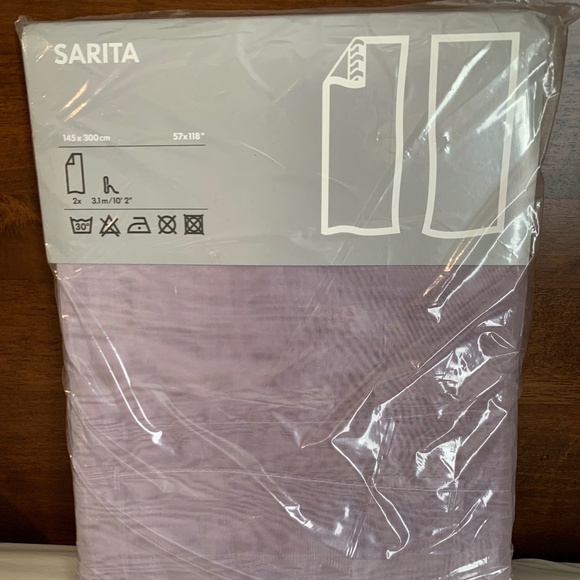 IKEA Sarita Lilac Sheer Curtains - Picture 3 of 9
